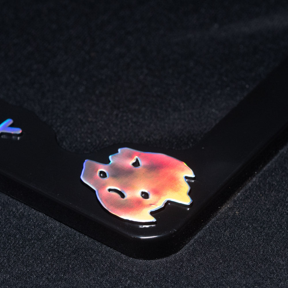 bad driver - license plate frame (black/oil slick) - triple cat deluxe