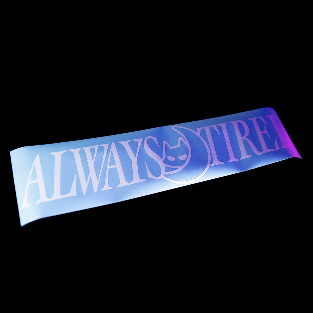 always tired moon cat classic ~ WHITE (DIE CUT BANNER KIT) - triple cat deluxe
