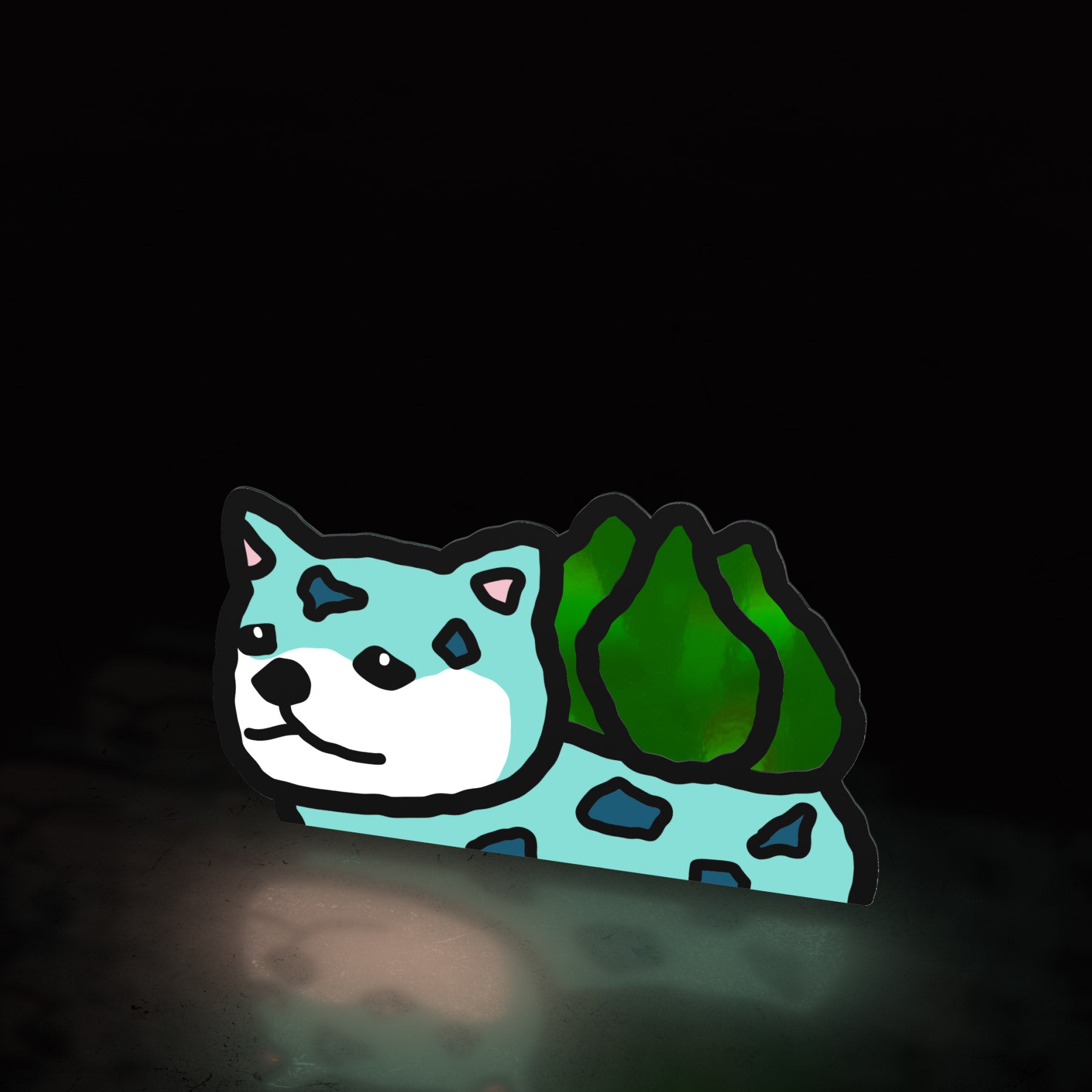 leaf boi shiba (sticker) - triple cat deluxe