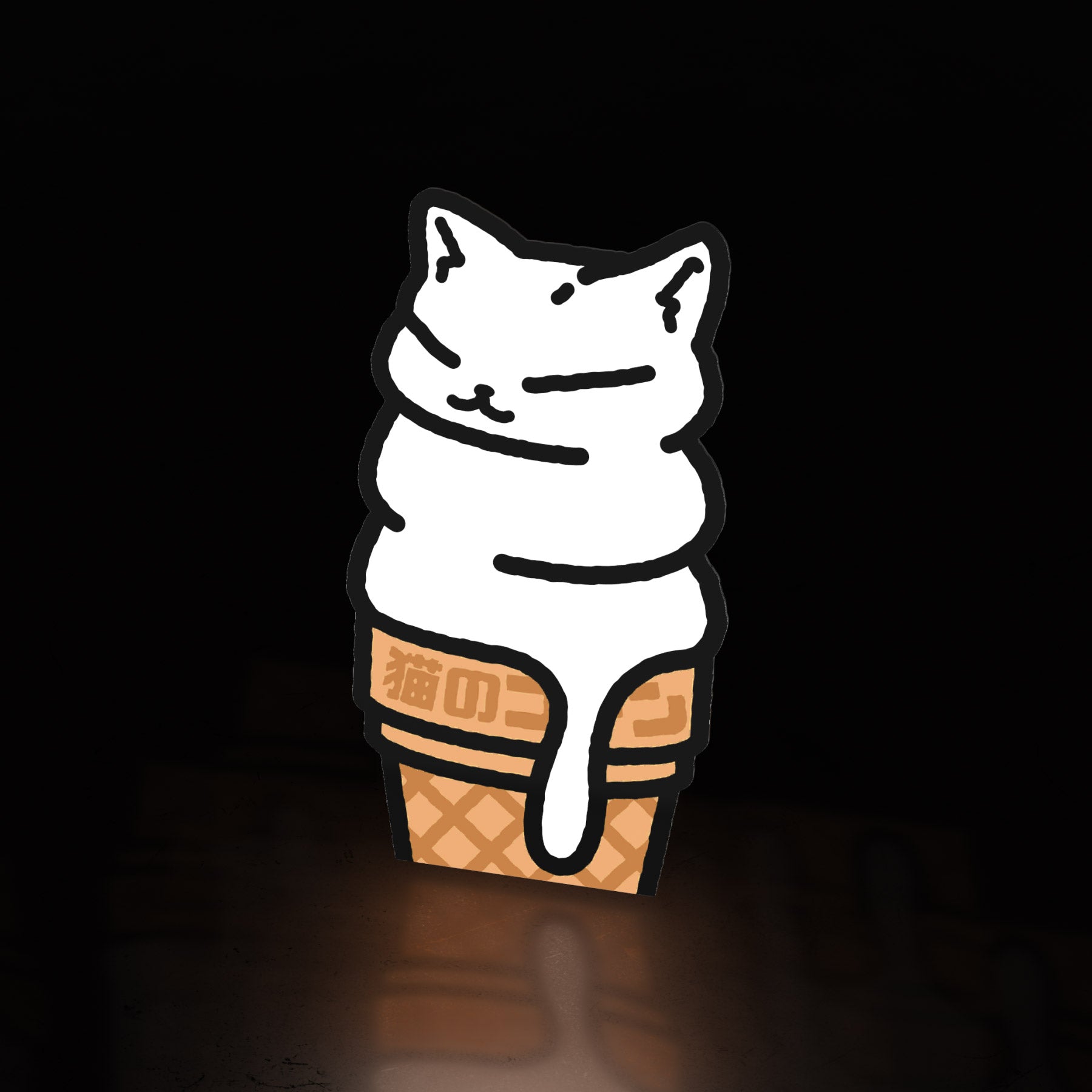 cat cone ~ glow (sticker) - triple cat deluxe