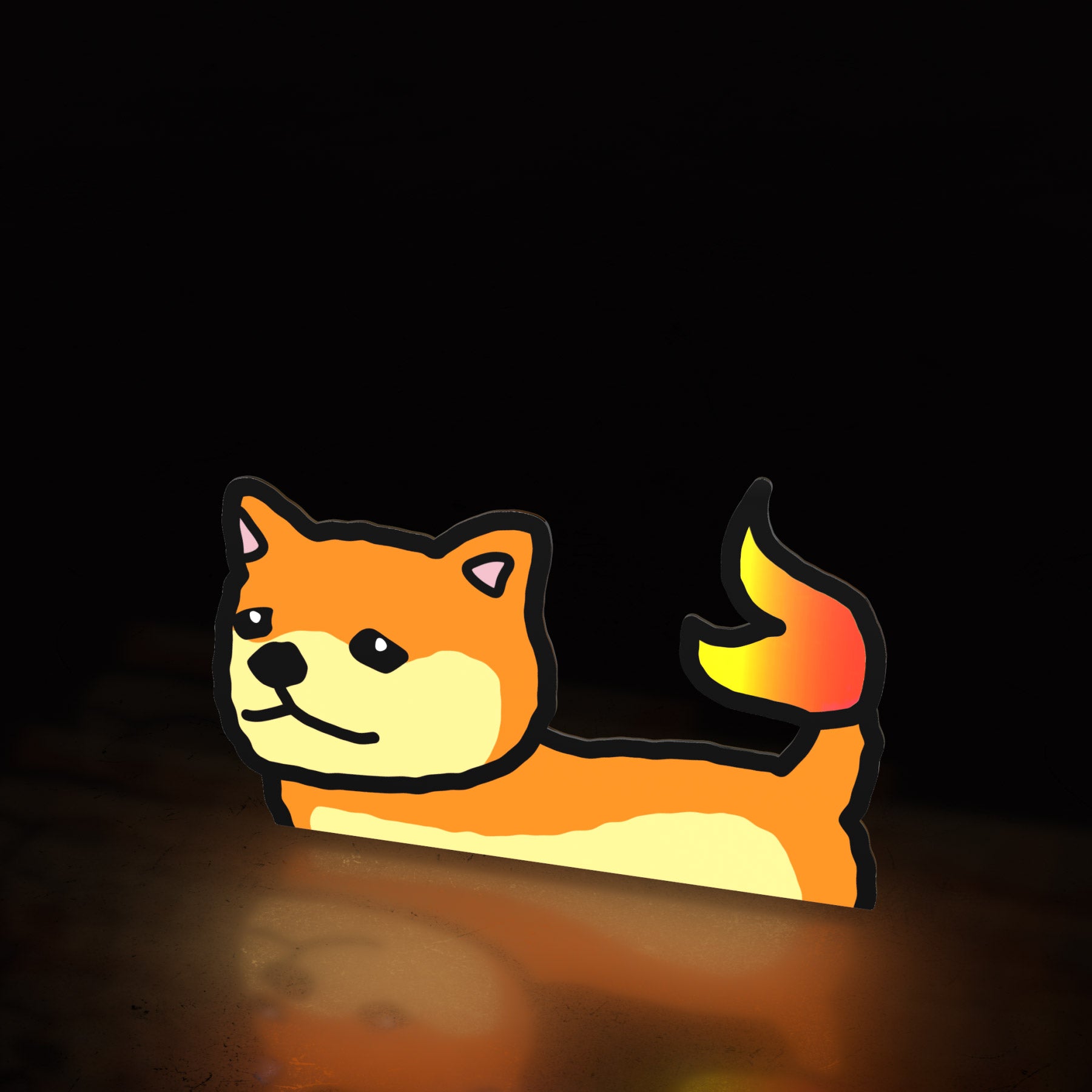 fire boi shiba (sticker) - triple cat deluxe