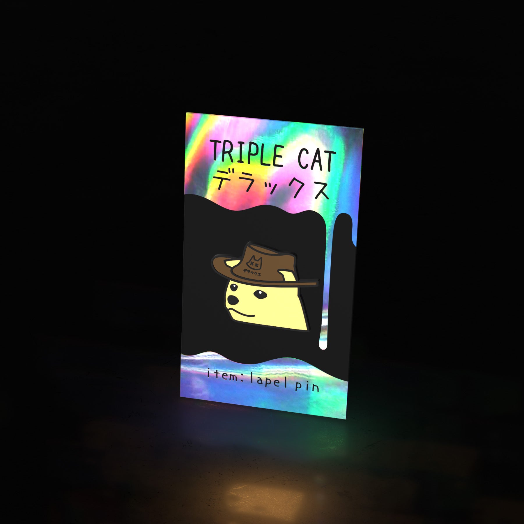 cowboy shiba (pin) - triple cat deluxe