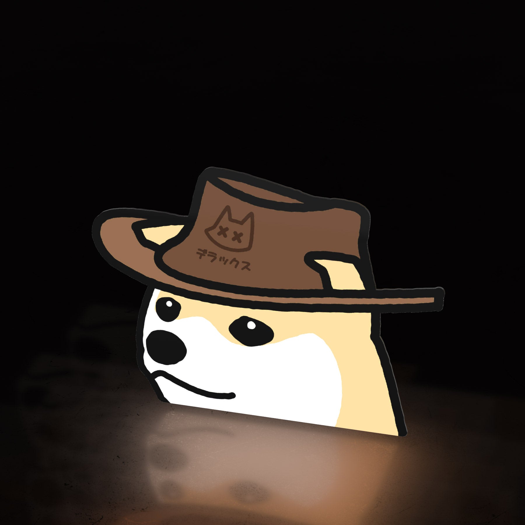 cowboy shiba (sticker) - triple cat deluxe