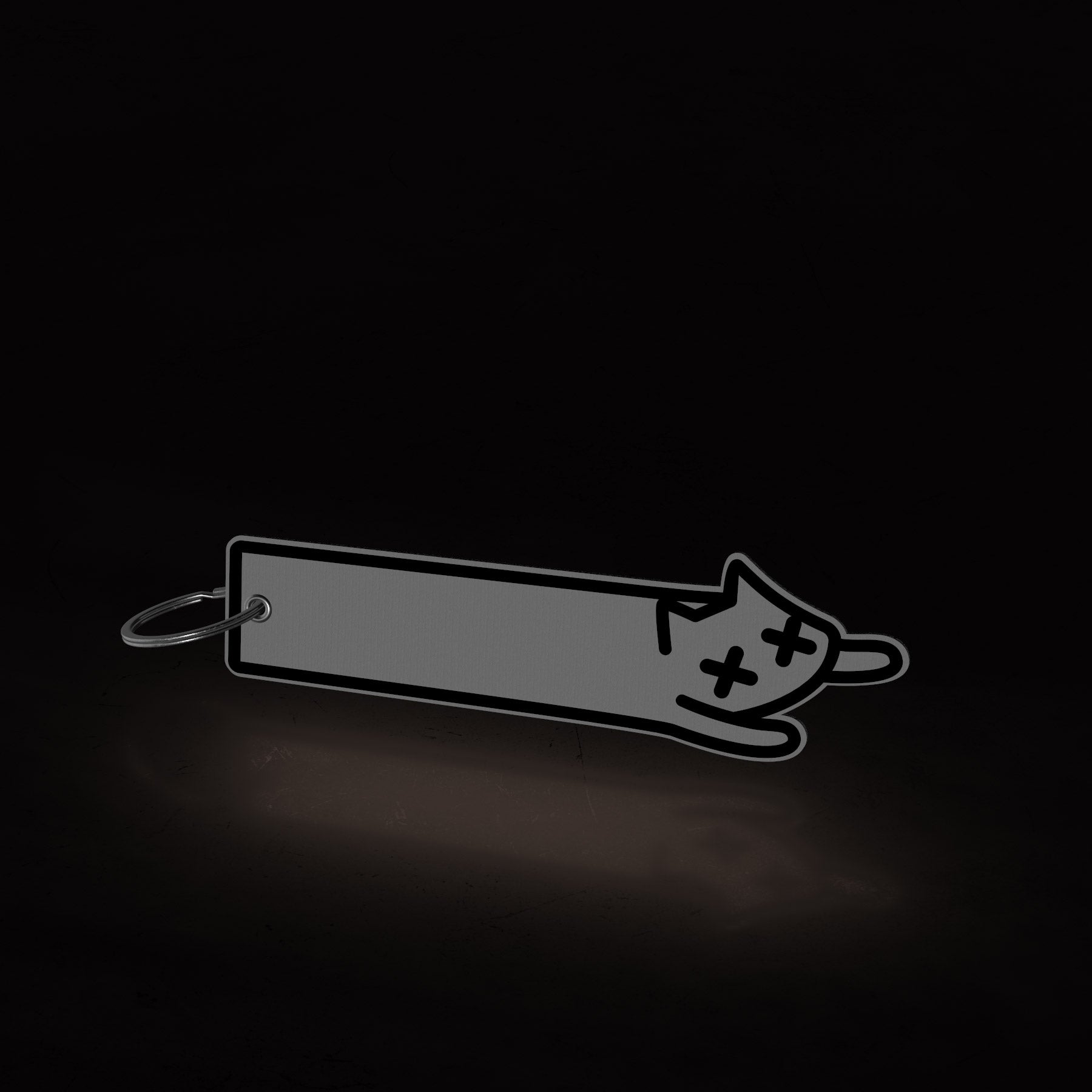 dead tired long kitty ~ REFLECTIVE (flight tag) - triple cat deluxe