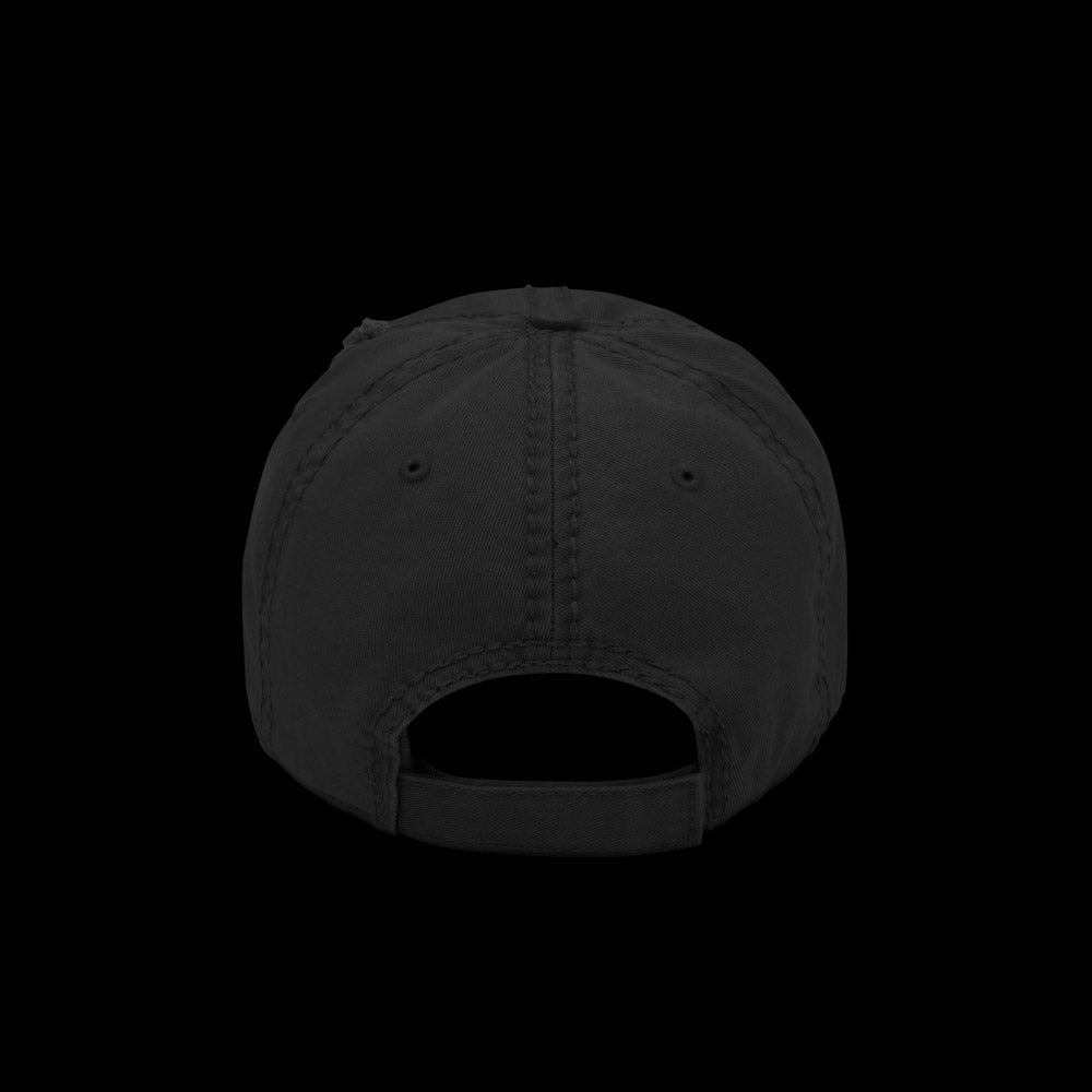 always tired ~ black (distressed dad hat) ~  made to order - triple cat deluxe
