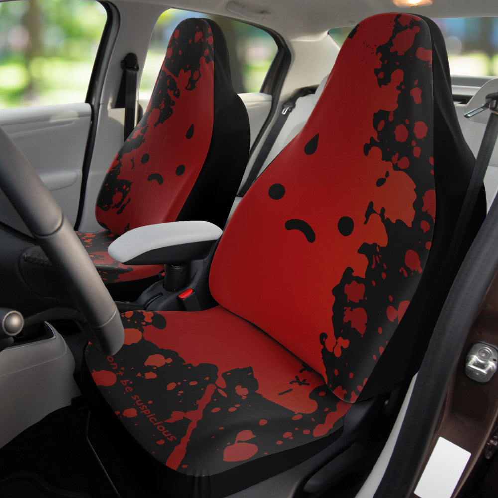 don't be suspicious ~ car seat cover (pair) ~ BLACK ~ made to order - triple cat deluxe