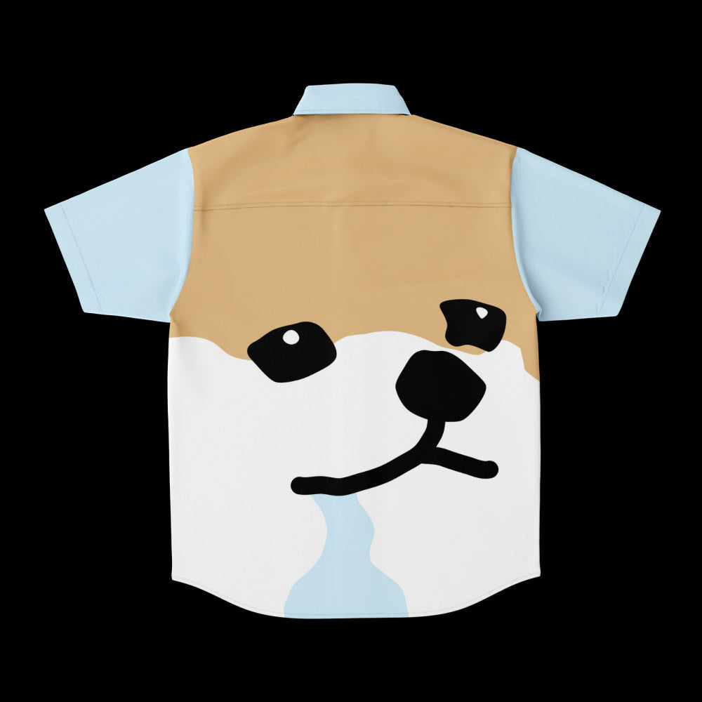drool boi shiba ~ button shirt ~ made to order - triple cat deluxe