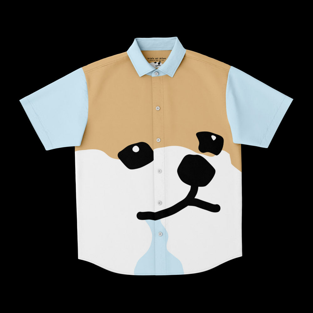 drool boi shiba ~ button shirt ~ made to order - triple cat deluxe