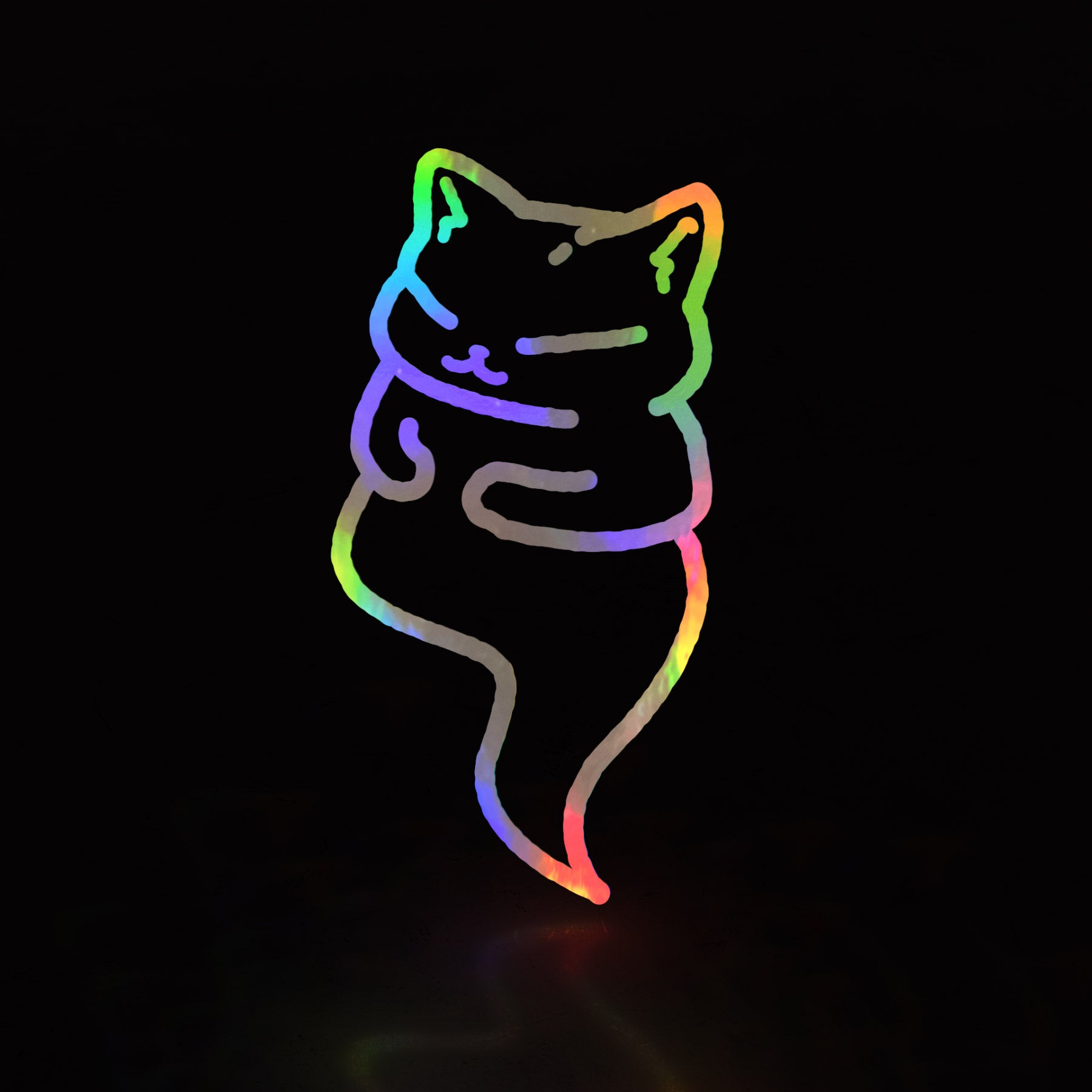 floofy ghost kitty (decal) - triple cat deluxe