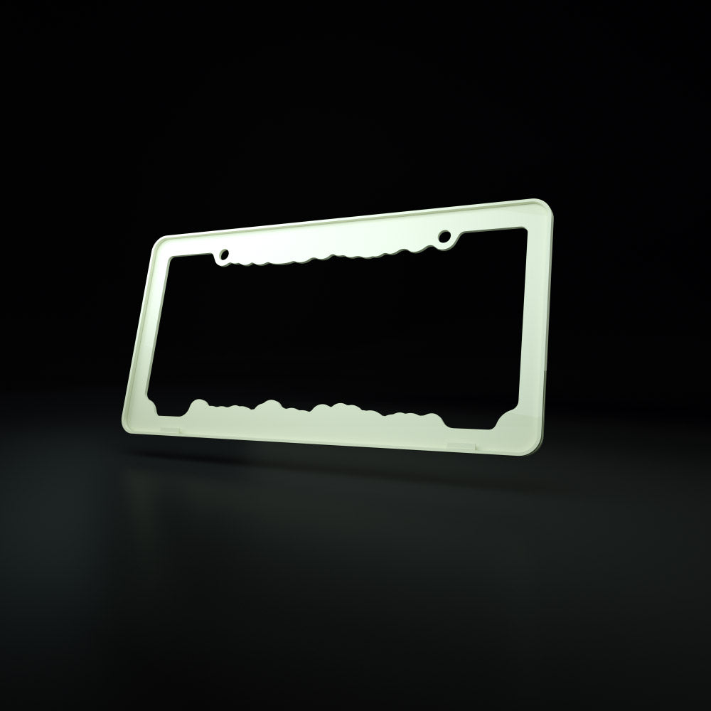 mom said i can't speed - license plate frame (cream white/oil slick) - triple cat deluxe