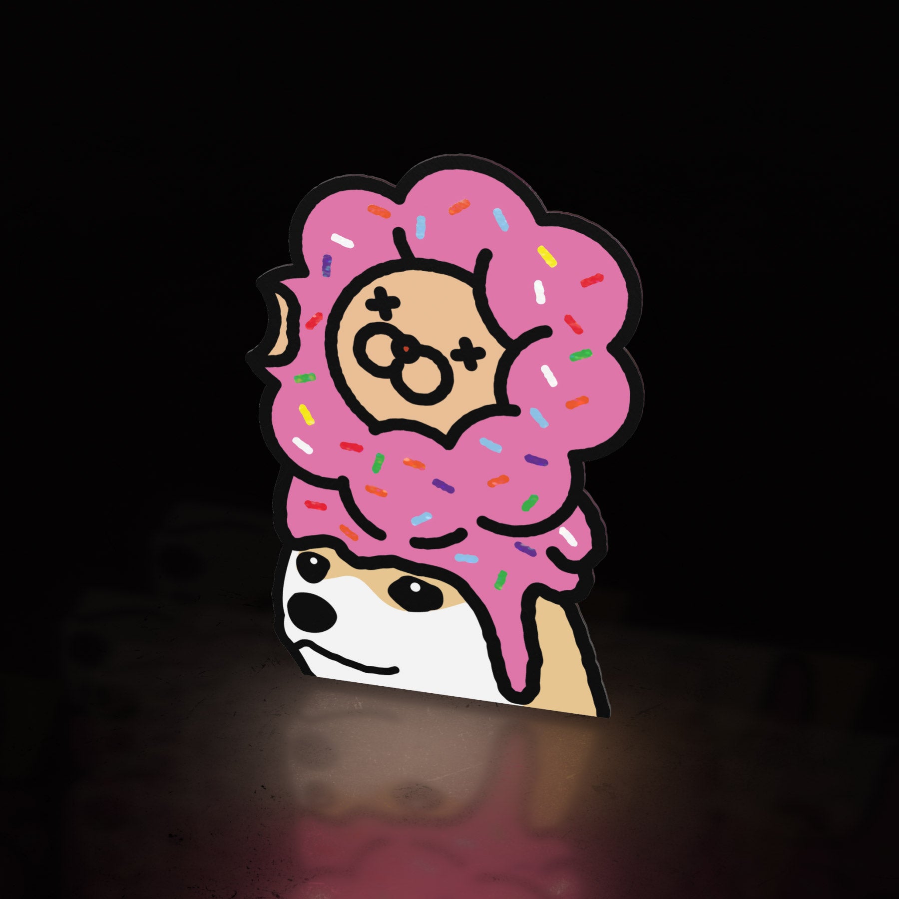 mr donut shiba (sticker) - triple cat deluxe