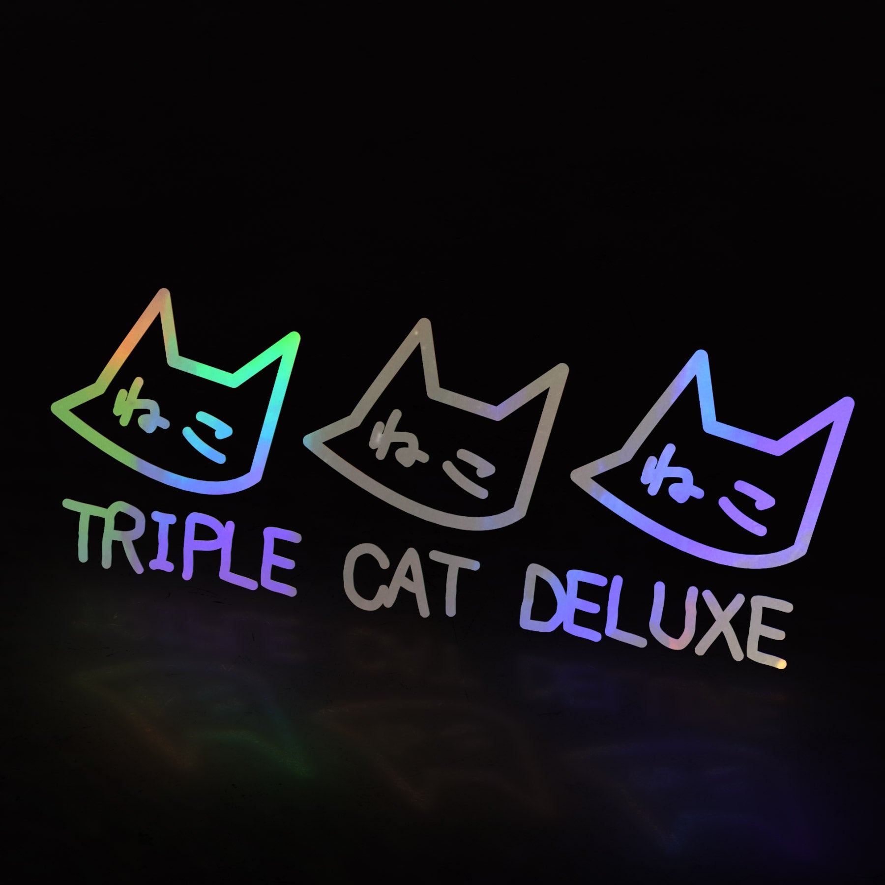 3 cat neko eyes (decal) - triple cat deluxe