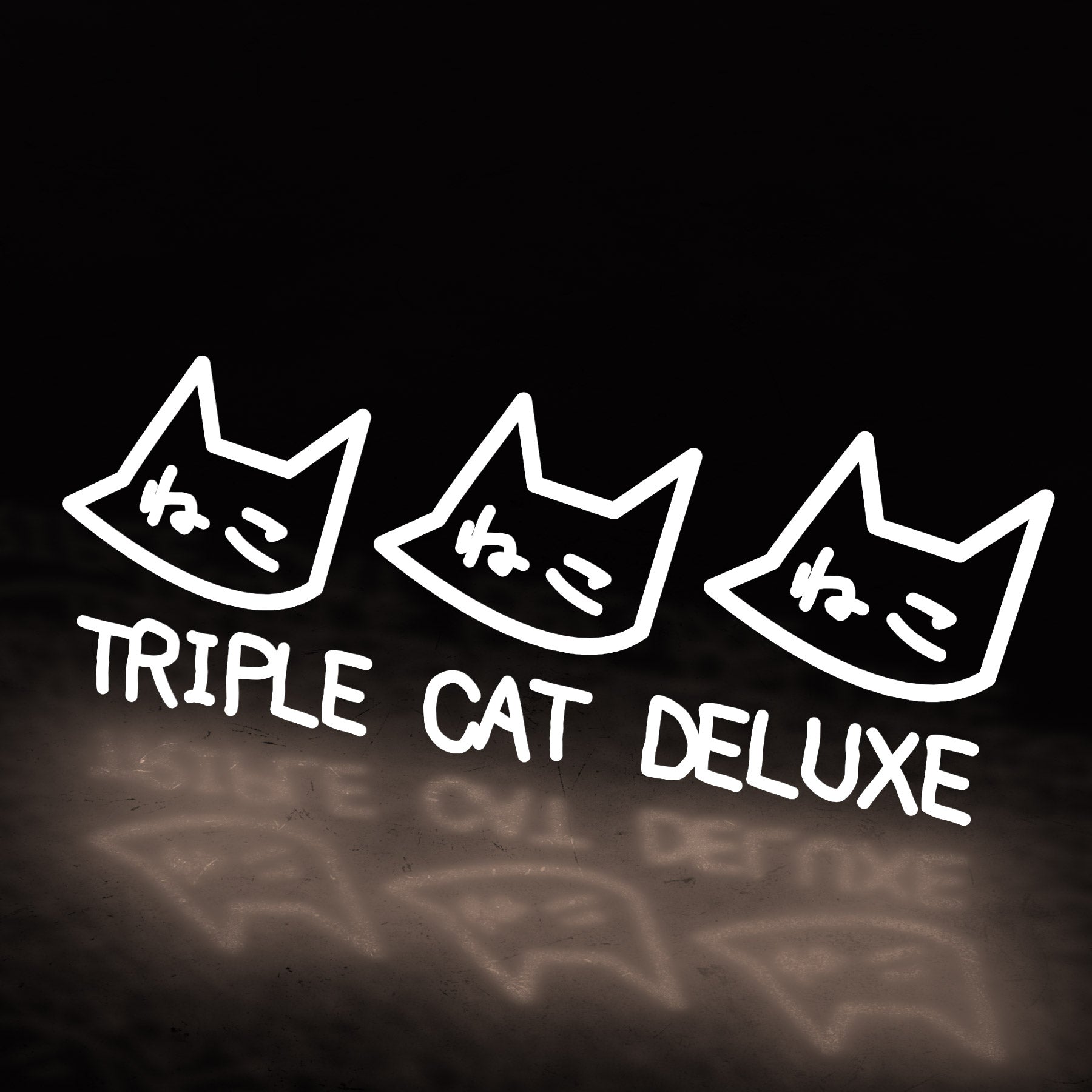 3 cat neko eyes (decal) - triple cat deluxe