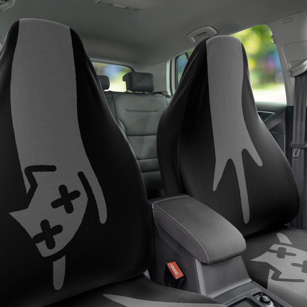 ouch cat ~ car seat cover (pair) ~ made to order - triple cat deluxe