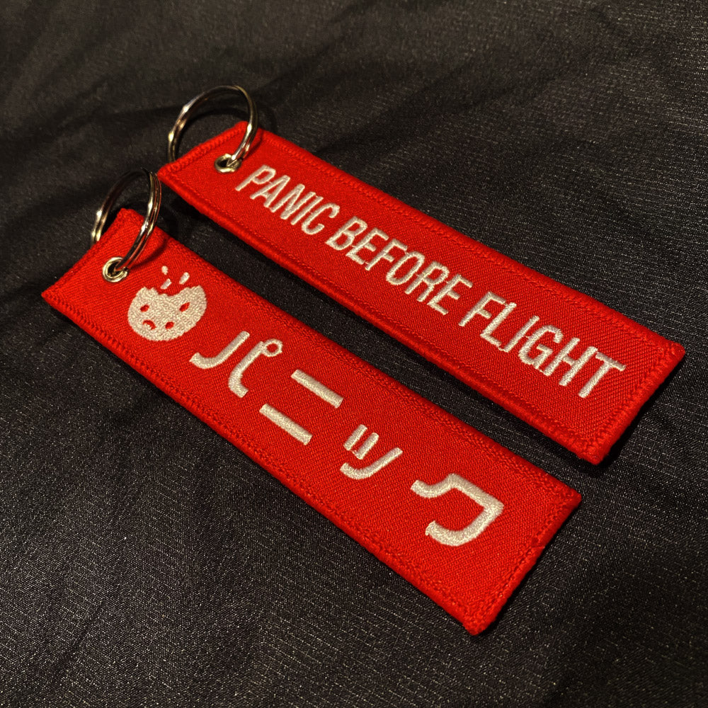 panic before flight 😰  (flight tag) ~ red - triple cat deluxe