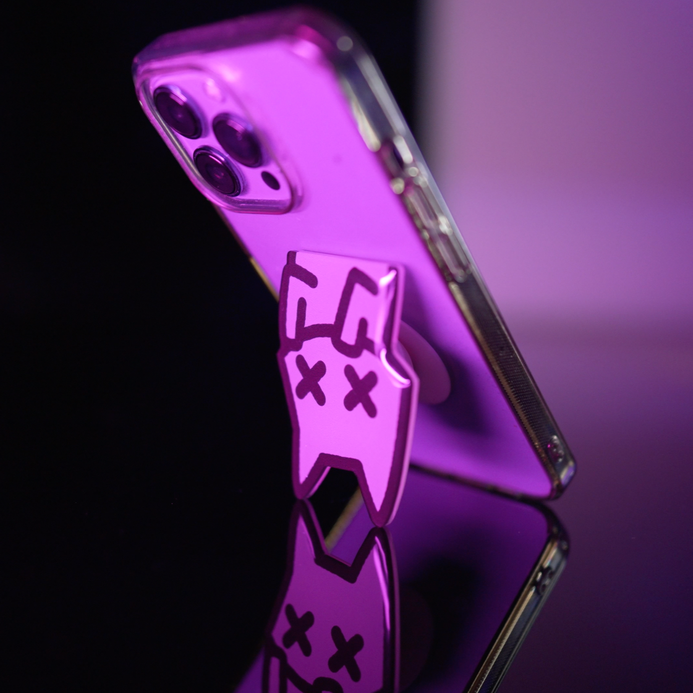 anxiety cat (phone grip) - triple cat deluxe