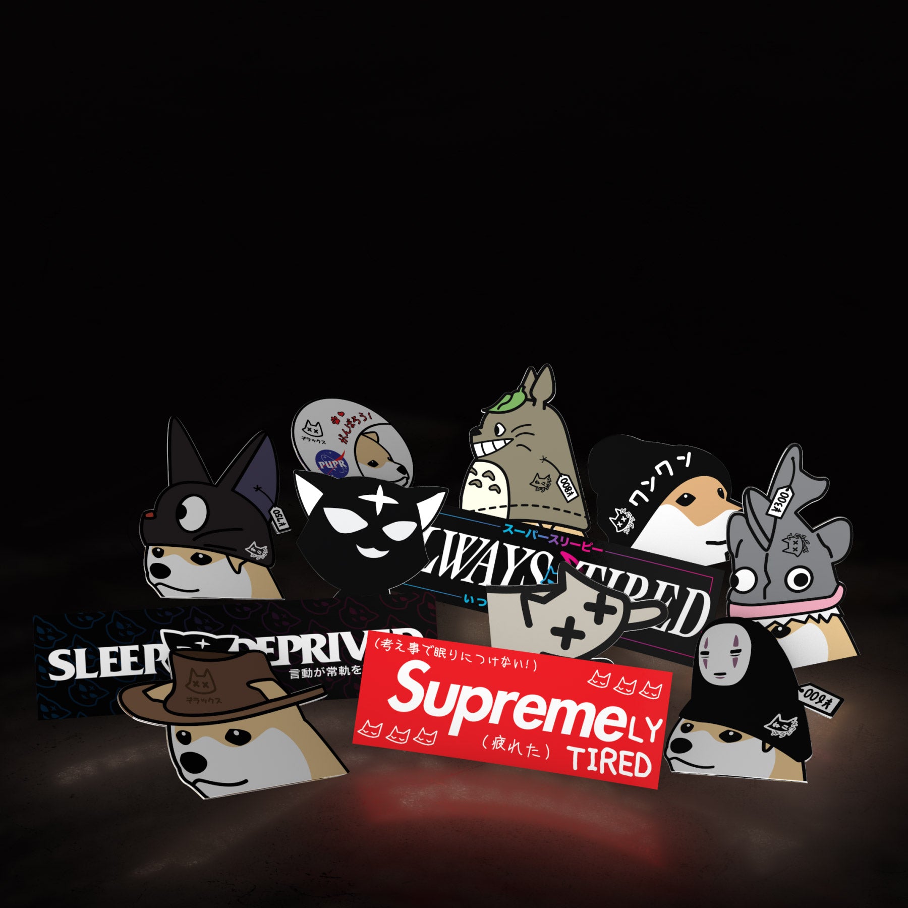 random minis (4pk stickers) - triple cat deluxe