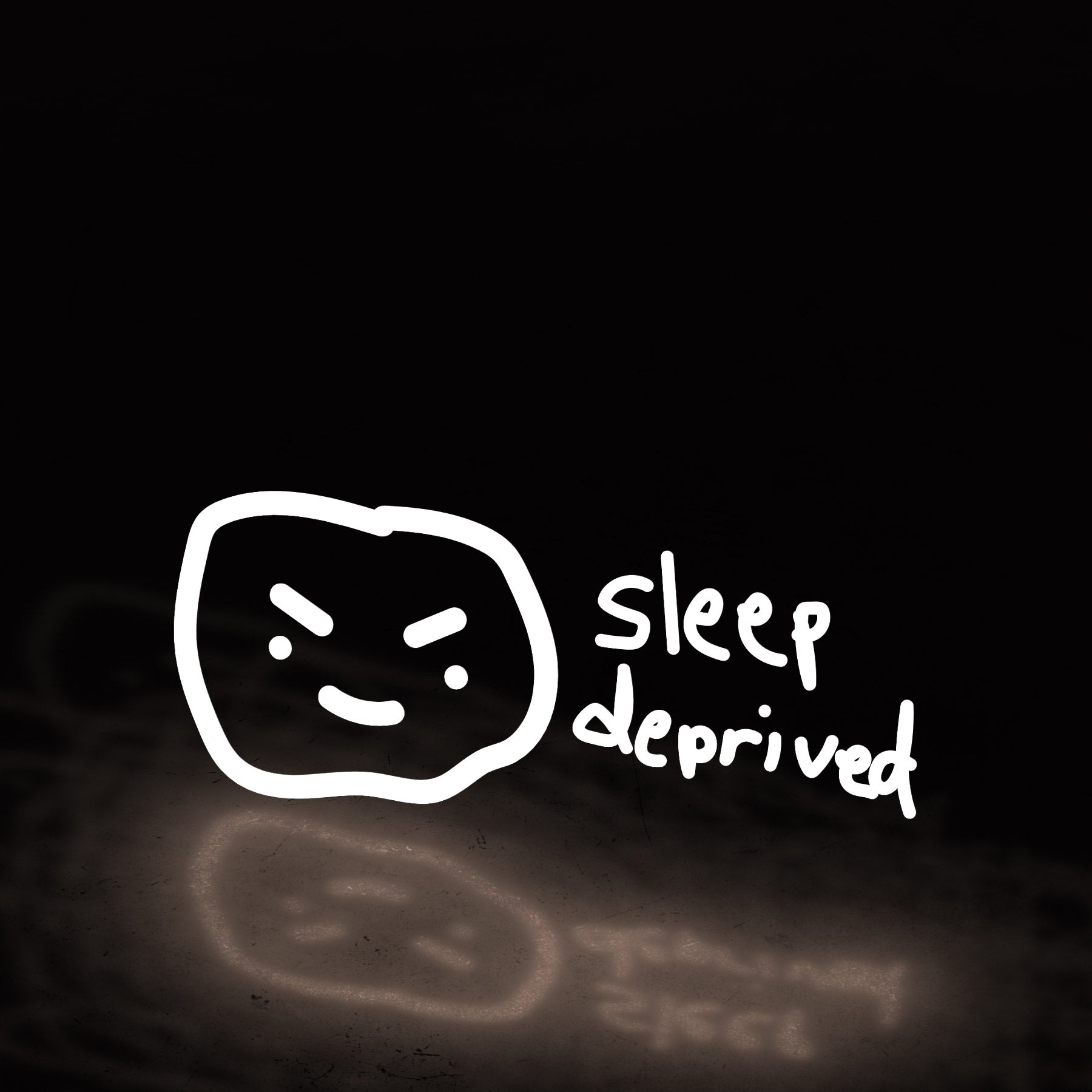 sleep deprived boi ~ white (decal) - triple cat deluxe