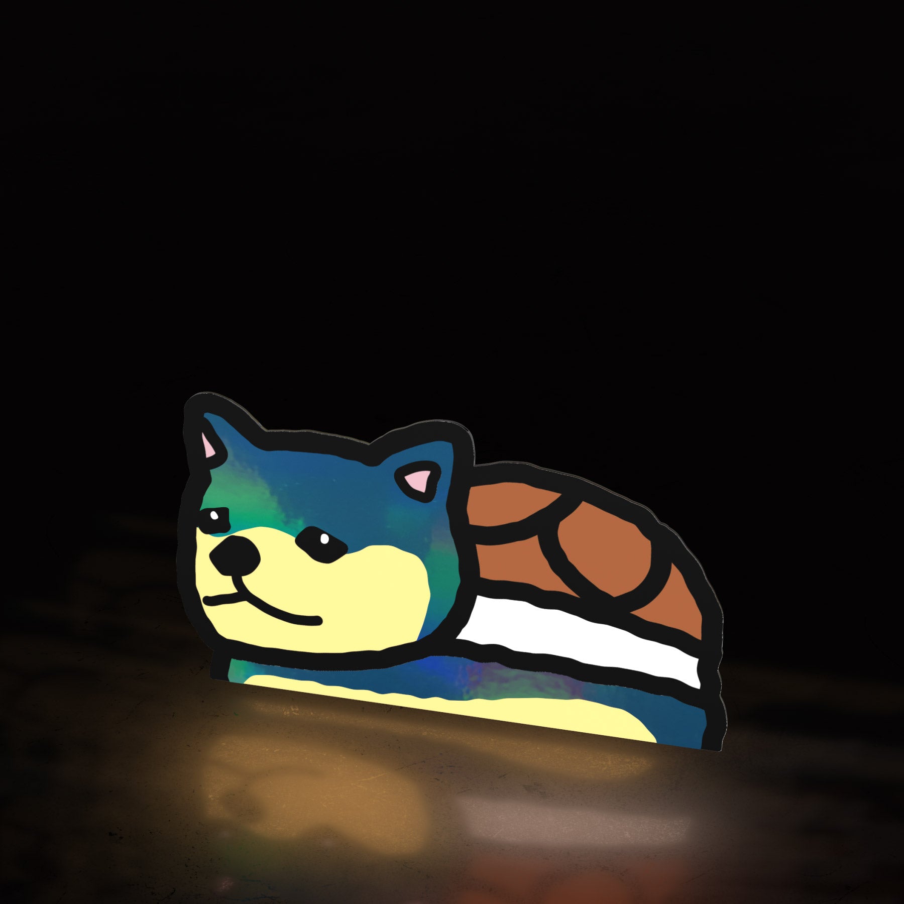 water boi shiba (sticker) - triple cat deluxe