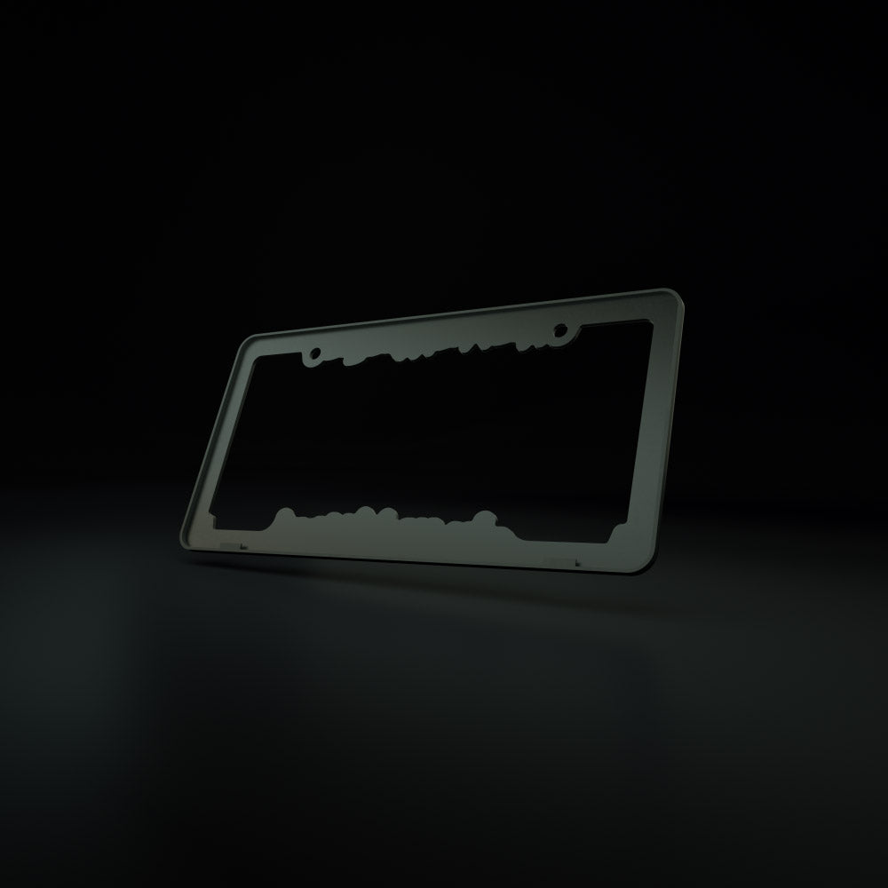 always tired v2.0 - license plate frame (black/oil slick) - triple cat deluxe