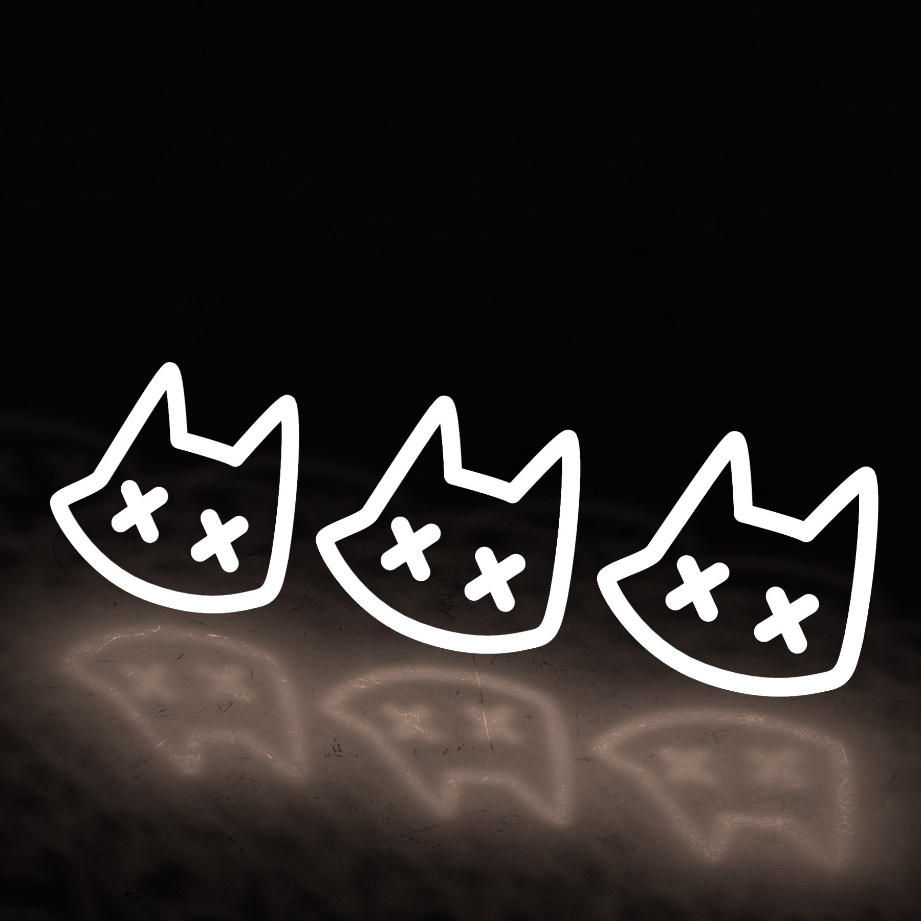 3 cat xx eyes (decal) - triple cat deluxe